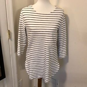 Navy blue & white striped top